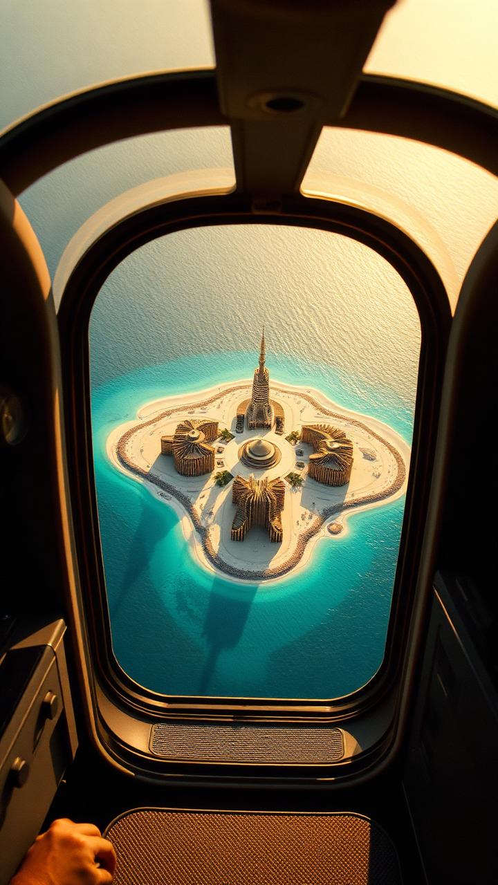 Aerial footage of Palm Jebel Ali filmed from the helicopter